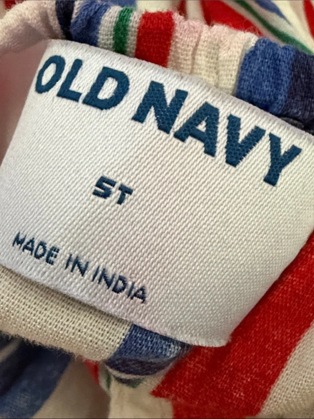 Old Navy Red, White & Blue Striped Tie-Shoulder Sundress